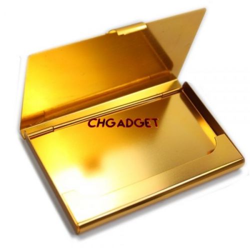 Golden Aluminium Business ID Credit Card Holder Case - Holds up to 18 Cards