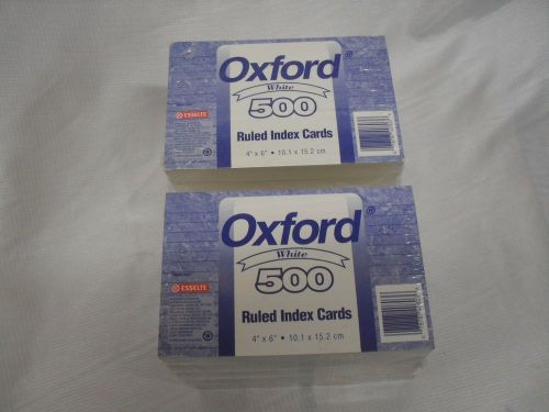 Lot (10) Packs of 100 Ct. 4&#034; X 6&#034; Ruled White Index Cards By Oxford.