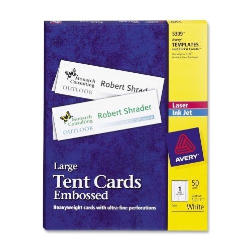 Avery tent card - for laser, inkjet print - 3.50&#034; x 11&#034; - 50 / box - white for sale