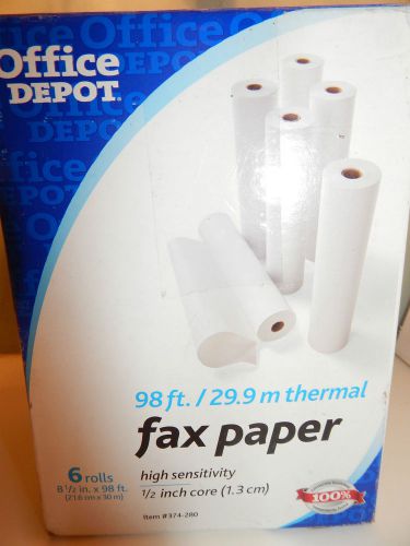 Office Depot high sensitivity thermal fax paper 5 rolls 98 ft each