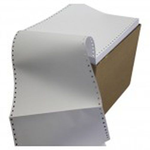New 2 Part White Pin Fed Carbonless Papers 8-1/2&#034; x 11&#034; Continuous Sheets