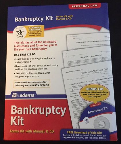 Adams Business Forms Bankruptcy Kit Forms Kit With Manual &amp; CD