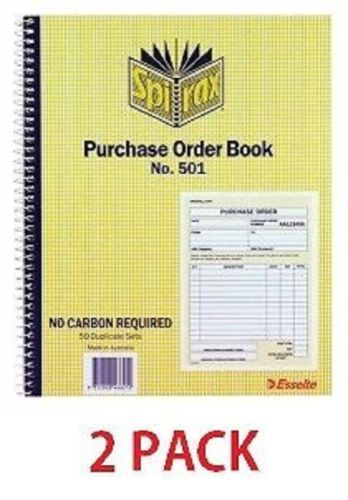 PURCHASE ORDER BOOK SPIRAX 501CARBON LESS 250X200 **2 PACK* * (85533)