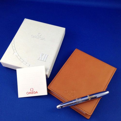 omega luxury brown leather notepad with small space pen baselworld 2014