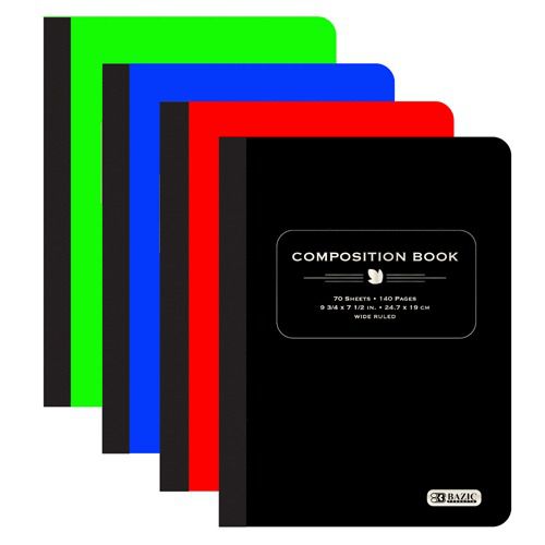 BAZIC W/R 70 Ct. Poly Cover Composition Book, Case of 48