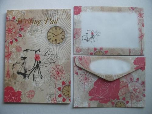 Stationery Set New Writing Note Pad Paper &amp; 15 Envelopes Love &amp; Light Design