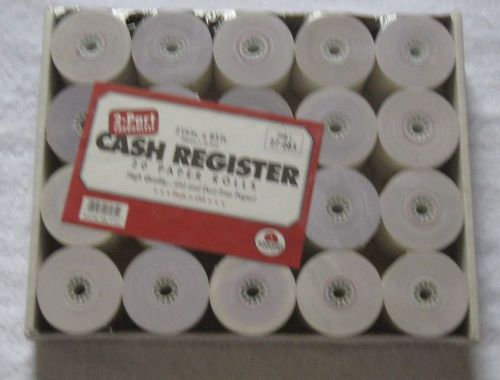 (20) Ampad 2 Part Carbonless Cash Register Tape 20 Rolls 2 1/4&#034; x 85&#039; USA