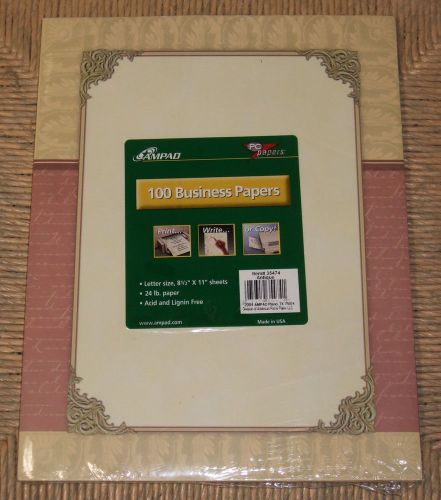 AMPAD Antique 100 Sheets Business Stationary - 24 lb. Acid Free, Laser or Inkjet