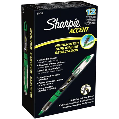 Sharpie Accent Green Liquid Pen-Style Highlighter 1 Box