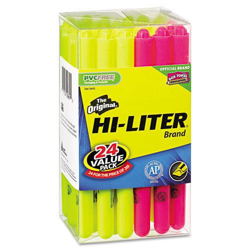 Avery hi-liter highlighter, chisel tip, 20 yellow/4 pink, 24/pk - ave29861 for sale