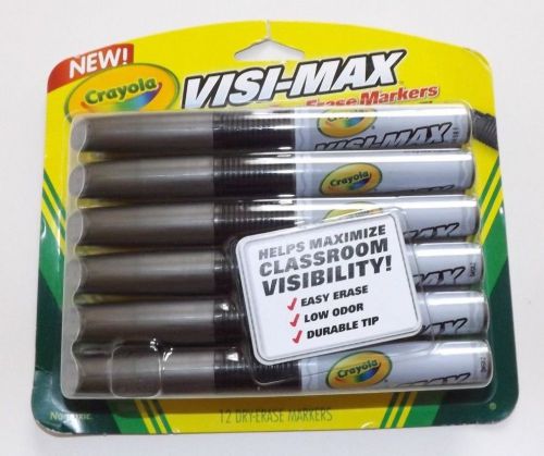 Crayola Low Odor Chisel Tip Visi-Max Dry-Erase Markers 12 Pack - Smooth