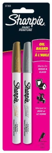 NEW Sharpie Oil-Based Fine Point Paint Markers, 1 Gold &amp; 1 Silver Marker(37368)