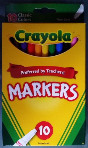 Crayola Classic Markers, Fine Tip, Classic Assorted Colors, 10/Pack (CL58-7726)