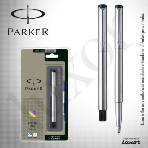 3X Parker Vector Stainless Steel CT Roller Ball Pen  Worldwide shipping