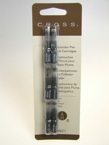 Cross fountain pen ink 6-pk mini cartridge black 8921 for sale