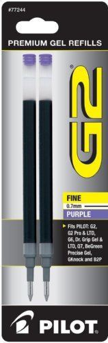 Pilot G2 Gel Ink Rollerball Pen Refill - 0.70 Mm - Fine Point - Purple - (77244)