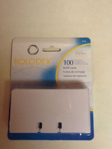 Rolodex  100 Plain Refill Cards 2.25in X 4in - 67558