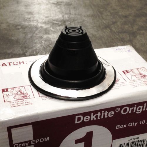 No 1 BLACK Pipe Flashing Boot by Dektite for Metal Roofing