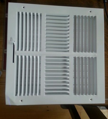 TRUAIRE C104M 12X12 DUCT OPENING 4-WAY SUPPLY REGISTER GRILLE WHITE