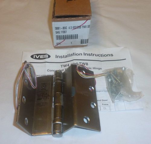 Ives 5BB1SC 4.5&#034; 652/26D TW8 SEC Swing Clear Electric Thru-Wire Hinge CHROME