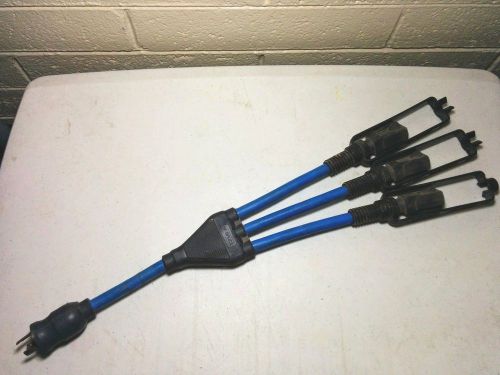 Electricord heavy duty industrial adapter cord set bv-8275  15a 125v 1875w for sale