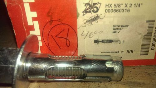 Hilti concrete sleeve anchor 5/8 x 2 1/4 box of 18 for sale