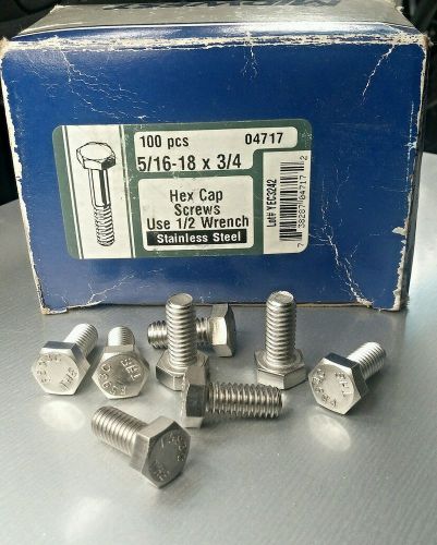 New stainless steel hex cap screws bolt 5/16-18 x 3/4&#034; 100pcs for sale