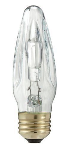 Philips 144543 40-watt halogena decorative candle light bulb  small  white  2-pa for sale