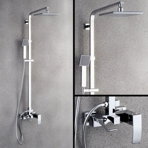 Contemporary chrome shower system rain shower head &amp; hand shower free shipping for sale