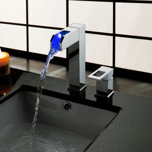 LED bathroom vessel sink double-in brass faucet mixer taps dferrtr55