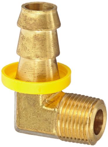New anderson metals brass push-on hose fitting, elbow, 1/2&#034; barb x 3/8&#034; male for sale