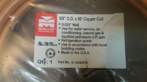5/8&#034; O.D. X 50&#039; Copper Coil D 10050PS