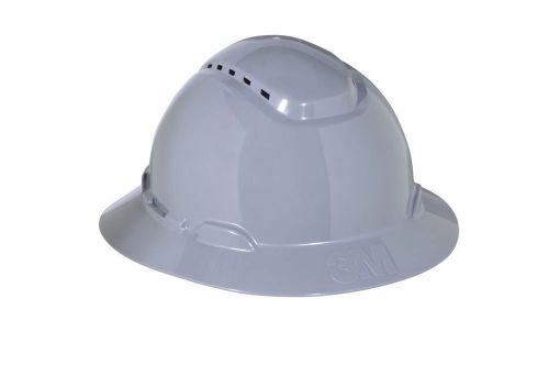 3m full brim hard hat h-808v, 4-point ratchet suspension, vented, gray, new for sale