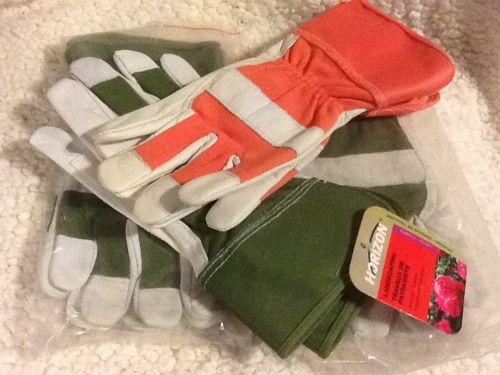 4 NEW PAIR LAIDES SIZE LARGE LEATHER LANDSCAPING WORK GLOVES GARDEN OR WORK