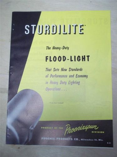 Vtg Phoenix Products Co Catalog~Sturdilite Flood-Lights