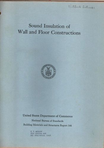 Sound Insulation of Wall and Floor Constructions