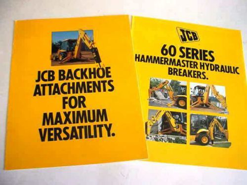 JCB Backhoe Attachments &amp; Breakers 16  Pages,1992-93 Brochure         #