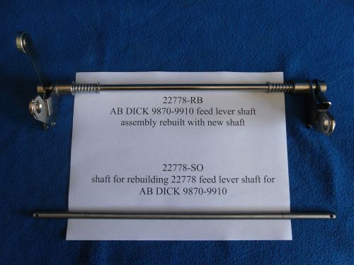 Shaft Only for 22778 Feed Lever Assembly on AB Dick 9870 and 9910 Presses