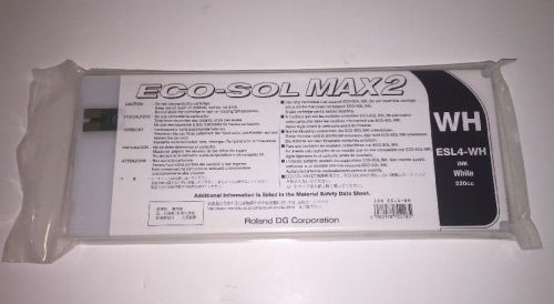 Genuine Roland ECO-SOL MAX2 INK- ESL4-White 220cc - NEW SEALED, FREE SHIPPING