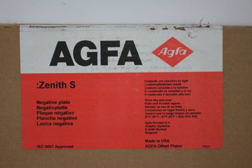 Agfa Zenith S negative plate11 x 18 1/16 x 0.005&#034; pinbar  R6ZBA000 qty 100