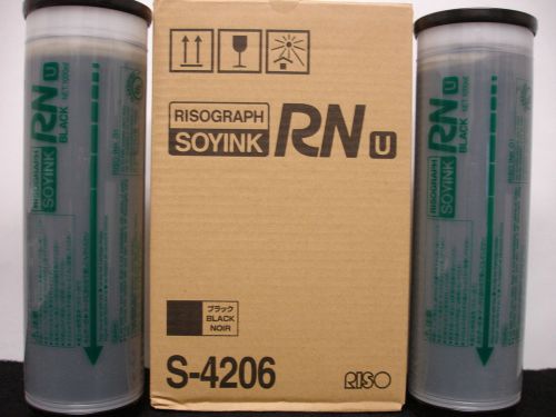 BOX OF 2 RisoGraph RN Black S-4206 Soy-Ink Tubes