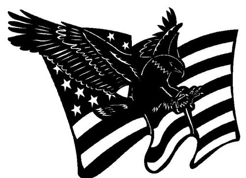Eagle and American flag DXF file for CNC laser, plasma cutter,or router