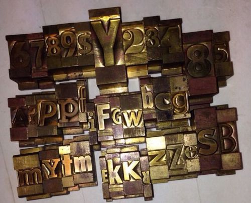 Brass Print Type 36 Characters Pieces. Printing &amp; Graphic Arts. Foil Stamp Molds