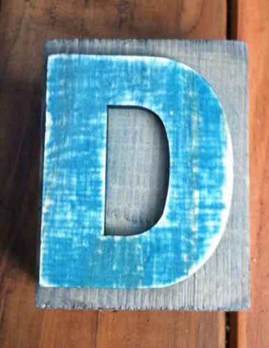 Letterpress 3.25&#034; Wood Block ~ Capital Letter D ~