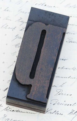 letter: p  rare fancy wood type letterpress printing block woodtype font art