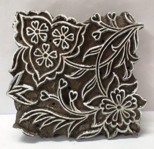 VINTAGE WOODEN CARVED TEXTILE PRINTING ON FABRIC BLOCK STAMP HOME DECOR HOT 96