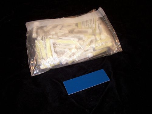 50 BLUE WHITE CORE PLASTIC NEW HERMES ENGRAVING MACHINE NAME TAGS &amp; BAR PINS