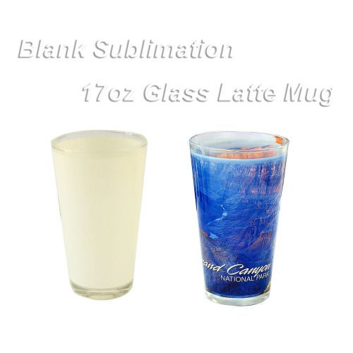 4pcs Blank Sublimation 17oz Glass Latte Mug Coffee Mug by Mug Press 3D Vacuum