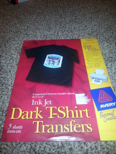 Avery 3279 CUSTOM TRANSFERS DARK Fabric T-shirts InkJet Printable Iron-On 8.5x11
