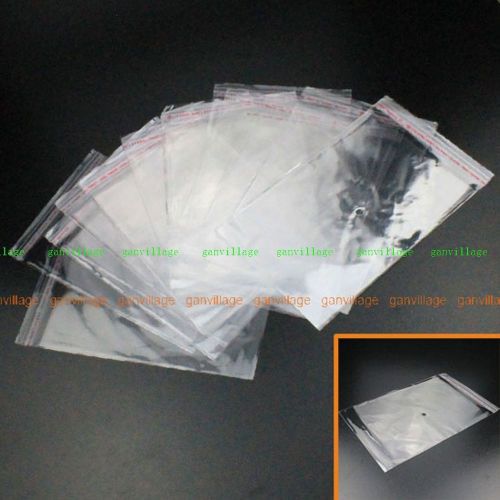 100 X OPP Self Adhesive Seal Clear Plastic Packing Bags 12x(18+2)cm Resealable
